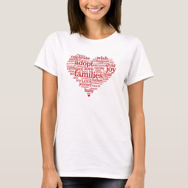 Camiseta Adopción de corazón Ringer Tee femenino (Anverso)