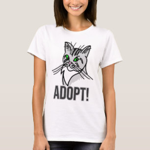 Camiseta Adopción De Gato Gracioso