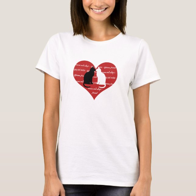 Camiseta Adopción de gatos y corazón de rescate (Anverso)