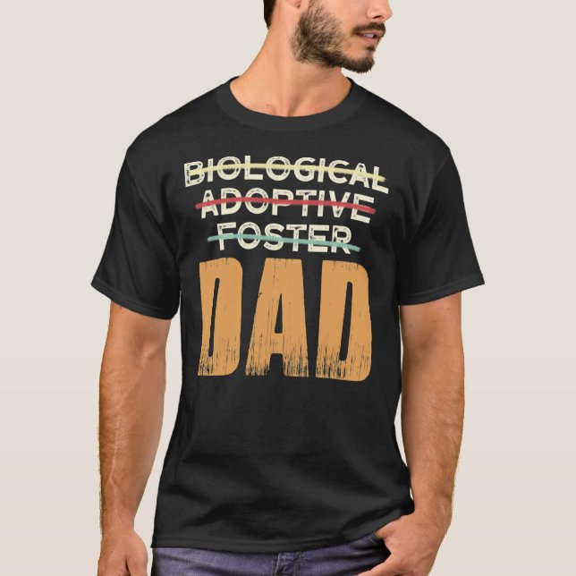 Camiseta Adopción de padre adoptivo biológico vintage  (Anverso)