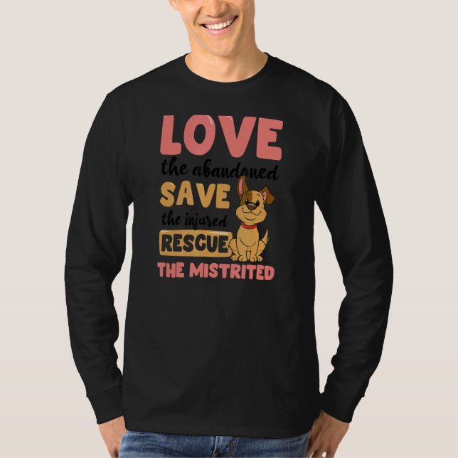 Camiseta Adopción de perro de rescate de Love Save (Anverso)