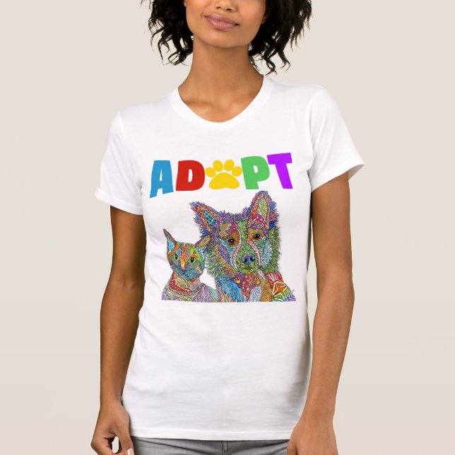 Camiseta Adopción de un Mascota de Refugio Animal (Anverso)