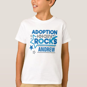 Camiseta Adopción personalizada Rocks Blue Gray
