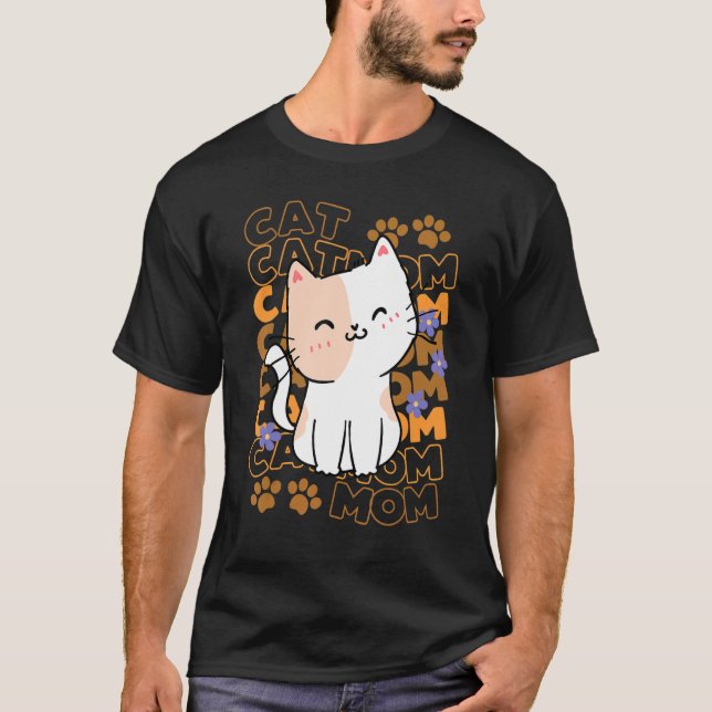 Camiseta Adopción Puramente De Gato De Gato De Gato De Mamá (Anverso)