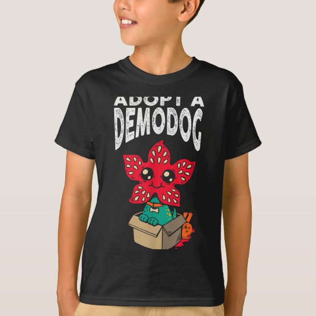 Camiseta Adopt A Demodog Shirt Kids Women Men Cute Funny Do (Anverso)