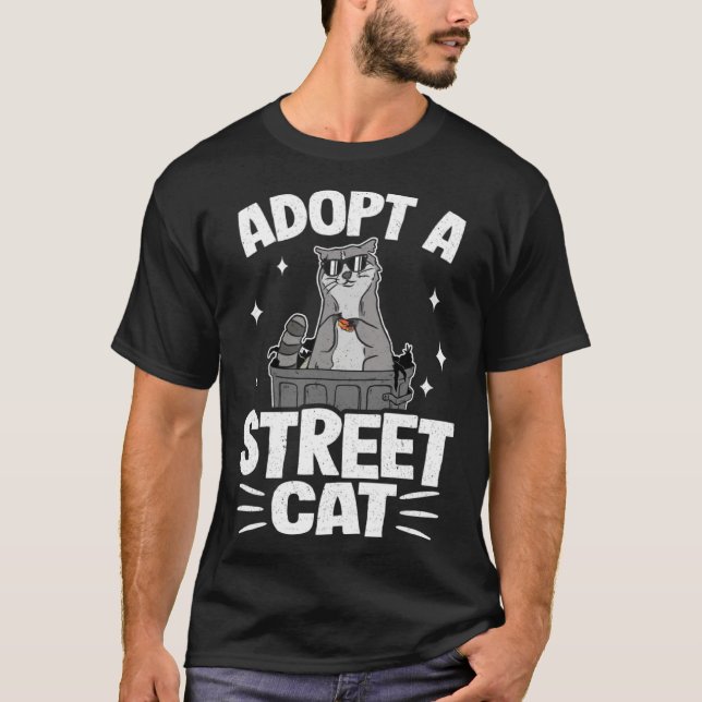 Camiseta Adopt A Street Cat Funny Raccoon 1 (Anverso)