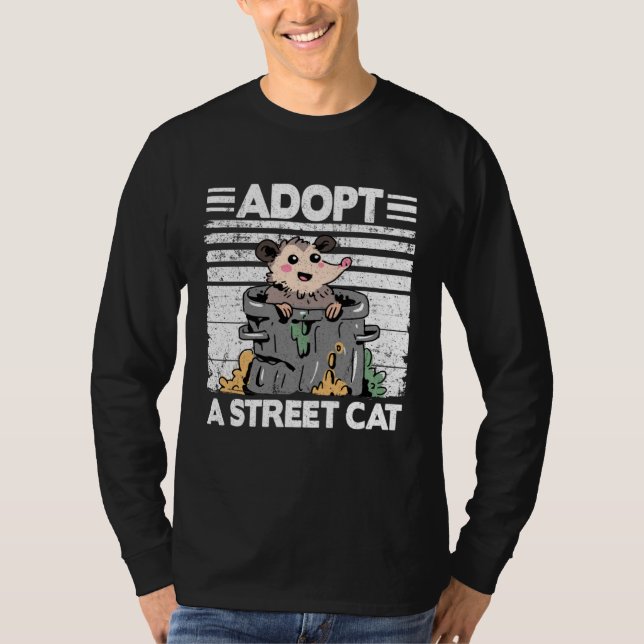 Camiseta Adopt A Street Cat Opossum Meme Trash Possum  2 (Anverso)