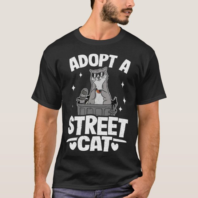 Camiseta Adopt A Street Cat Trash Garbage Panda Raccoon 1 (Anverso)