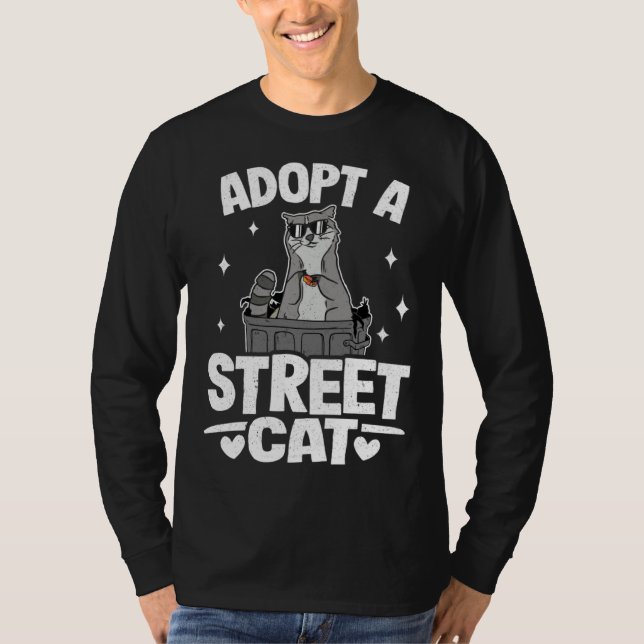 Camiseta Adopt A Street Cat Trash Garbage Panda Raccoon 1 (Anverso)