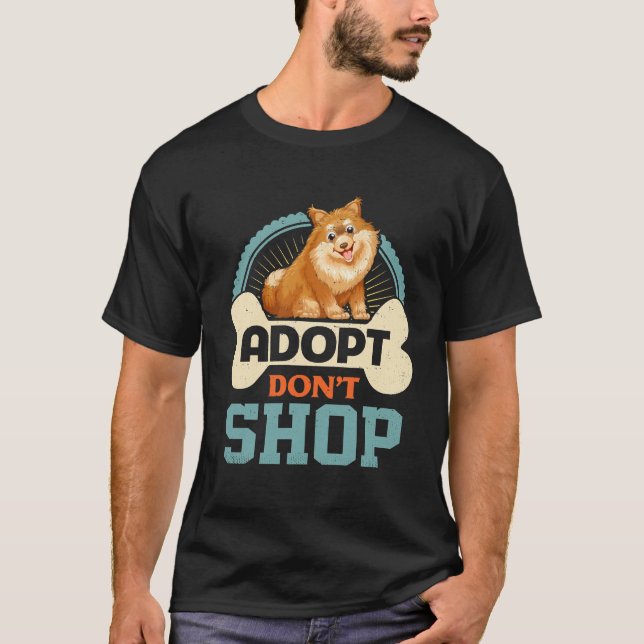 Camiseta Adopt Don Op Pro Pet Adoption Pomeranian Puppy Dog (Anverso)