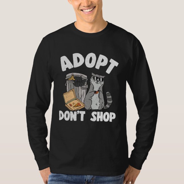 Camiseta Adopt Don't Shop Funny Raccoon 2 (Anverso)
