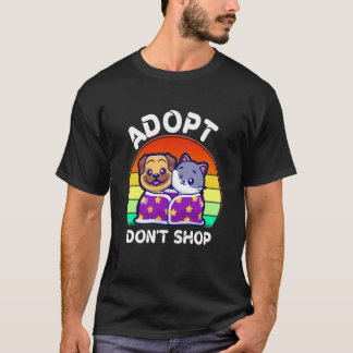 Camiseta Adopt Don't Shop Stuff Adopt Cat Dog Family Member