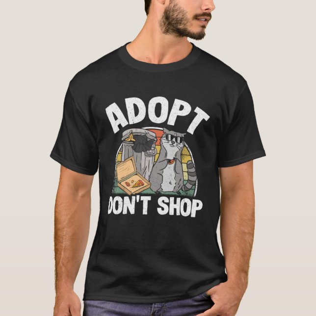 Camiseta Adopt Don't Shop Trash Garbage Panda Raccoon (Anverso)