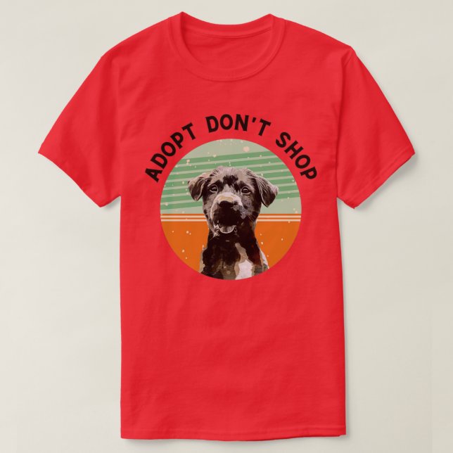 Camiseta Adopta a los perros no compradores de perros amant (Diseño del anverso)
