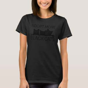 Camiseta Adopta Más Gatos Negros Amante de Gatos Divertido