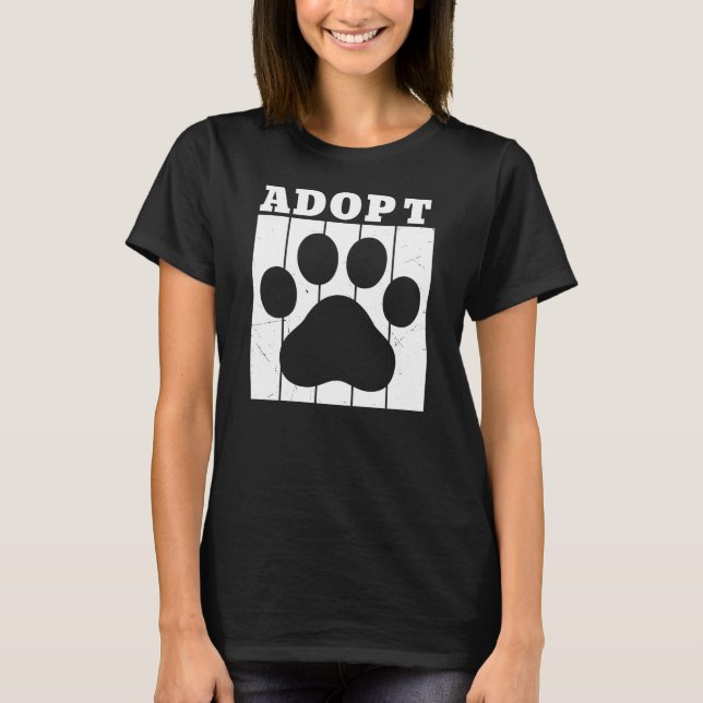 Camiseta Adopta negro y blanco (Anverso)