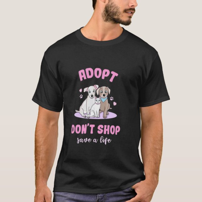 Camiseta Adopta No Compres Gato & Perro (Anverso)