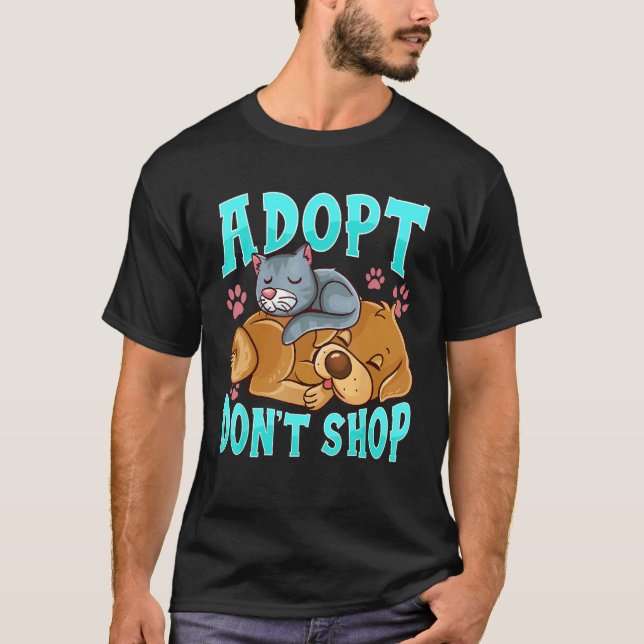 Camiseta Adopta No Compres Gato & Perro (Anverso)