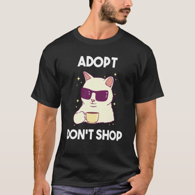 Camiseta Adopta no compres Gatos  2 (Anverso)