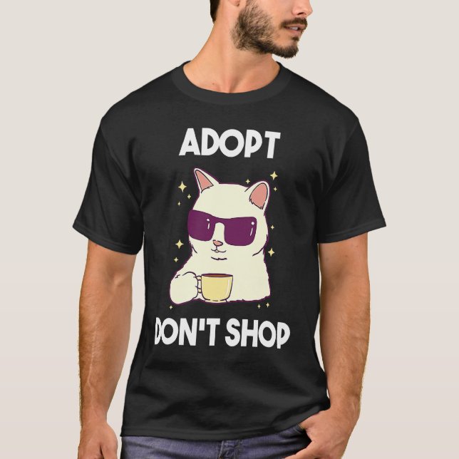 Camiseta Adopta no compres Gatos  2 (Anverso)