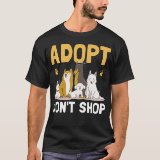 Camiseta Adopta No Compres Rescatador de Animales Mascota