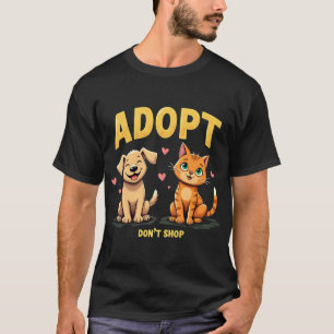 Camiseta Adopta No Compres - Rescate de Mascotas Lindas Ama