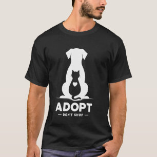 Camiseta Adopta No Compres Salva a una Mascota Gato y Perro