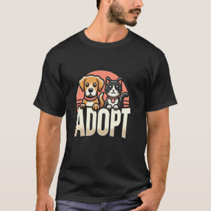 Camiseta Adopta Perro Rescatado Gato Animal Rescatado Perro