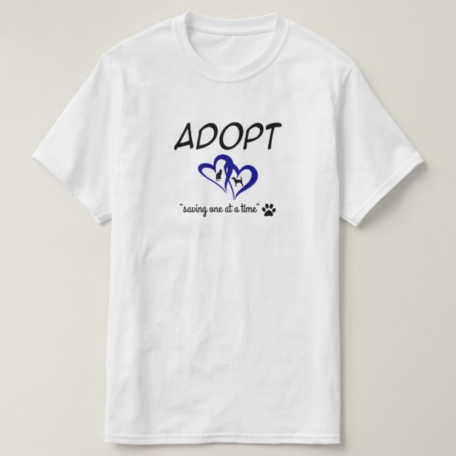 Camiseta Adopta "Salvar Uno a la Vez" (Diseño del anverso)