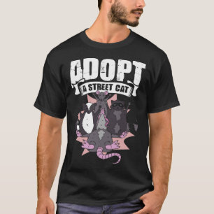 Camiseta Adopta un gato callejero Gato callejero Basura Ani