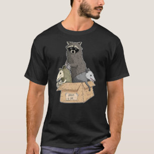 Camiseta Adopta Un Gato Callejero Gracioso Opossum Raccoon 