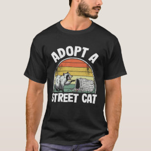 Camiseta Adopta un gato callejero mapache de basura 5