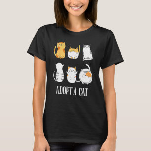 Camiseta Adopta un gato feliz adopta un gatito de rescate d