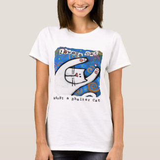 Camiseta Adopta un gato refugio, ama a un gato