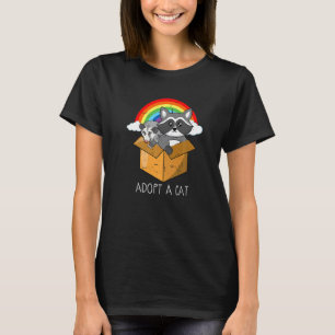 Camiseta Adopta un gato retro Gatos prohibidos Mapache Zari