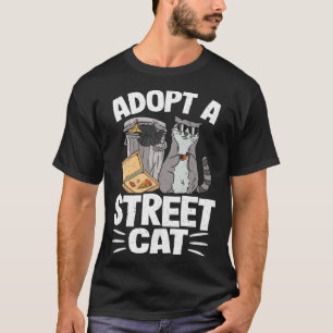 Camiseta Adopta un mapache de gato callejero