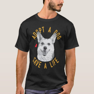 Camiseta Adopta un perro salva una vida Rescate Pembroke We