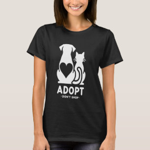 Camiseta Adopta una Mascota Adopta No Compres Gatos y Perro