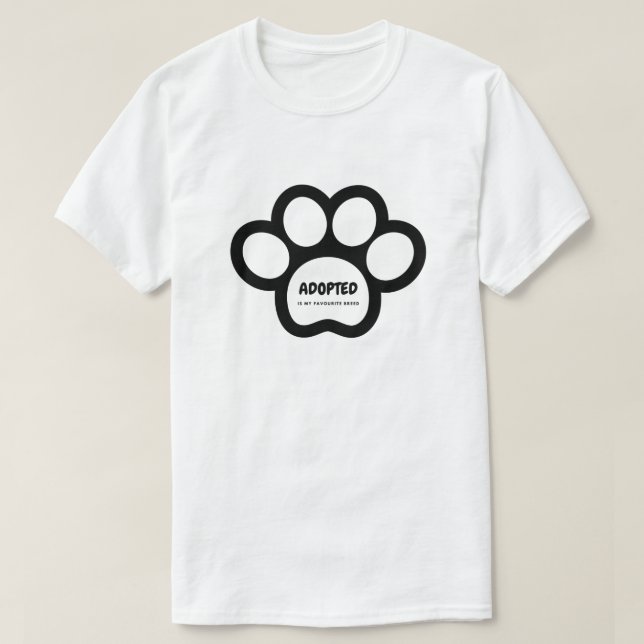 Camiseta Adoptado es mi salvamento animal favorito de la ca (Diseño del anverso)