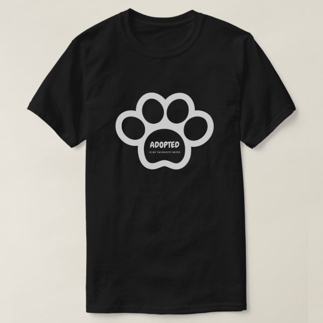 Camiseta Adoptado es mi salvamento animal favorito de la ca (Diseño del anverso)