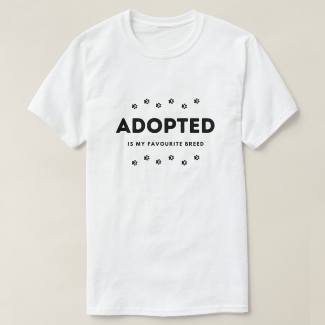 Camiseta Adoptado es mi salvamento animal favorito de la ca (Diseño del anverso)
