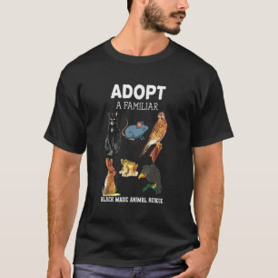 Camiseta Adoptar animales de rescate mágicos negros familia