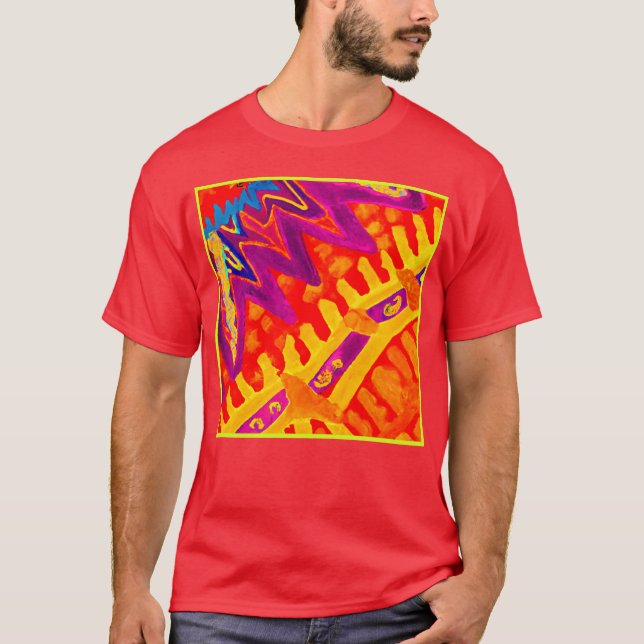 Camiseta Adoptar el diseño de patrones coloridos (Anverso)