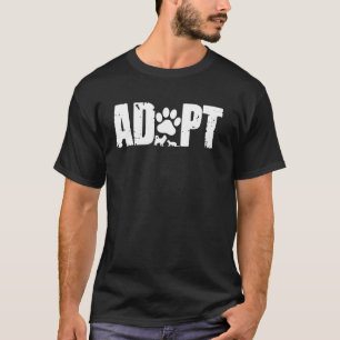 Camiseta Adoptar el gato Perro Paw Rescatar al gato Perro P