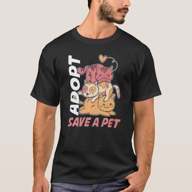 Camiseta Adoptar Guardar un Mascota (Anverso)