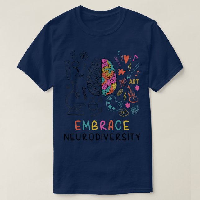 Camiseta Adoptar la Neurodiversidad ShirtEducation y Diagno (Diseño del anverso)