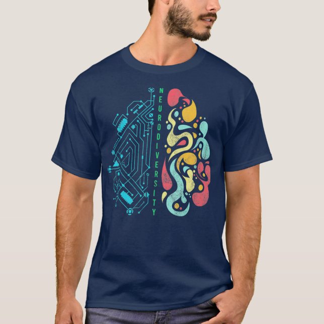 Camiseta Adoptar Neurodiversidad Autismo cerebral Concienci (Anverso)