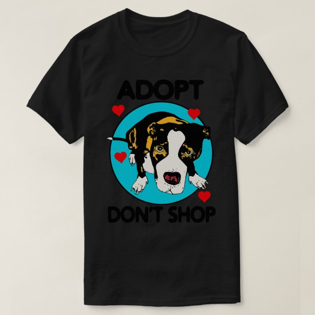 Camiseta Adoptar No Comprar A Los Amantes Del Perro 1 (Diseño del anverso)
