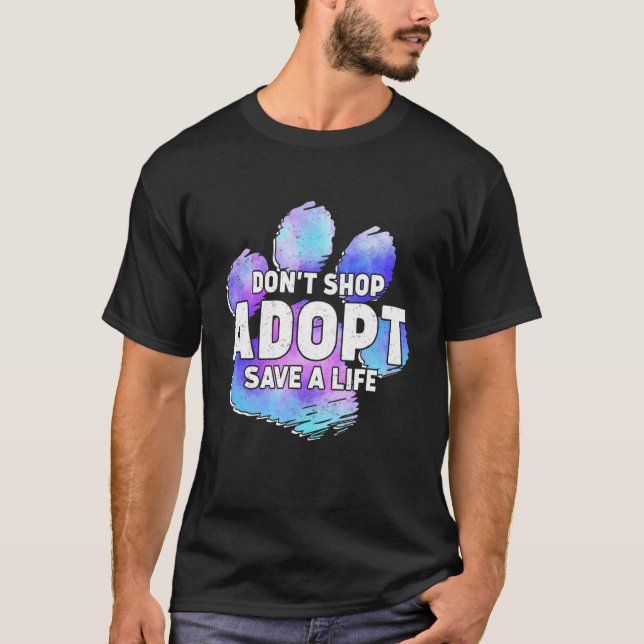 Camiseta Adoptar No Comprar Animales Rescate Animales (Anverso)