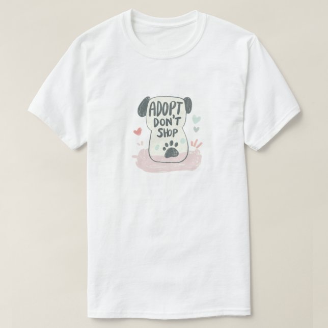 Camiseta Adoptar, no comprar | Defensa de Mascotas de resca (Diseño del anverso)